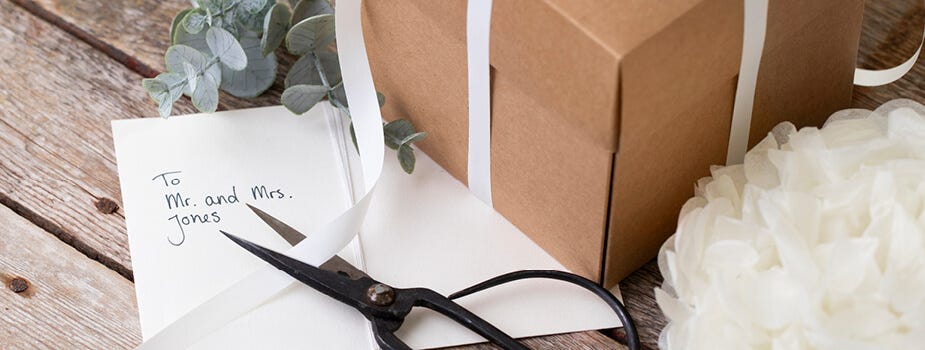 Fest, kort och presentförpackning