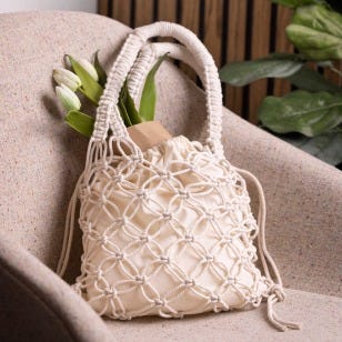 Collagebild - Macrame shoppingbag