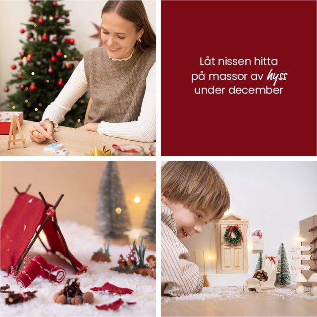 Collage med tomtens dörr. Inspirerande bilder.