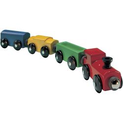 Tågset med rött lok