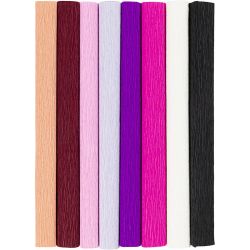 Kräppapper, 25x60 cm, Stretchbarhet: 180%, 105 g, lila/pink harmoni