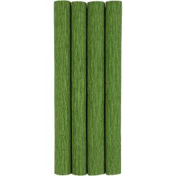 Kräppapper, 25x60 cm, Stretchbarhet: 180%, 105 g, lövgrön, 4ark/ 1 förp.
