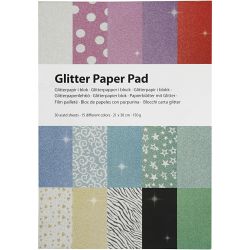 Glitterpapper i block