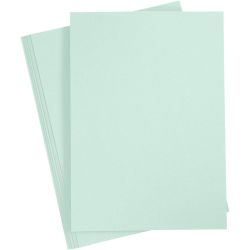 Kartong, A4, ark 210x297 mm, 210 g, pastellgrön, 10 ark/ 1 förp.