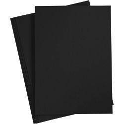 Kartong, A4, ark 210x297 mm, 220 g, svart, 10 st./ 1 förp.