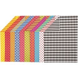 Mönstrad Kartong, A4, ark 210x297 mm, 250 g, mixade färger, 200 mix. ark/ 1 förp.