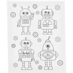 Målardukar med tryck, Robotar , D: 1,6 cm, stl. 24x30 cm, 360 g, 1 st.