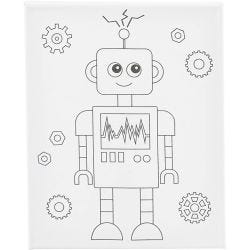Målardukar med tryck, Robot, D: 1,6 cm, stl. 24x30 cm, 360 g, 1 st.
