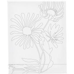 Målardukar med tryck, Stora blommor, D: 1,6 cm, stl. 24x30 cm, 360 g, 1 st.