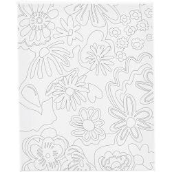 Målardukar med tryck, Blommor, D: 1,6 cm, stl. 24x30 cm, 360 g, 1 st.