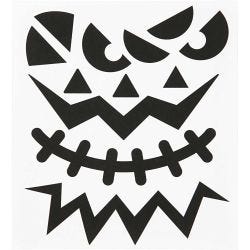 Klistermärken, halloween - stora ansikten, ark 15x16,5 cm, 1 ark