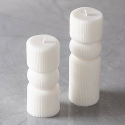 Silikonform, R&auml;fflad cylinder med b&aring;ge, H: 11+14 cm, Dia. 4+4 cm, 2 st./ 1 f&ouml;rp.