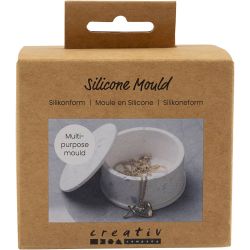 Silikonform, Burk med lock, H: 4,5 cm, Dia. 7,5 cm, 1 st./ 1 förp.