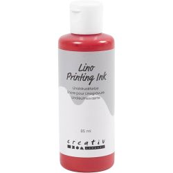 Linoleumfärg, röd, 85 ml/ 1 flaska