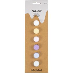 Plus Color-Hobbyfärg, pastellfärger, 6x5 ml/ 1 förp.