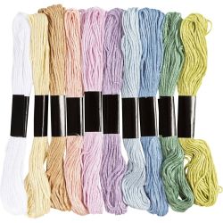 Broderitr&aring;d, tjocklek 1 mm, pastellf&auml;rger, 10x8 m/ 1 f&ouml;rp.