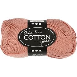 Bomullsgarn, nr. 8/4, L: 170 M, gml. rosa, 50 g/ 1 nystan