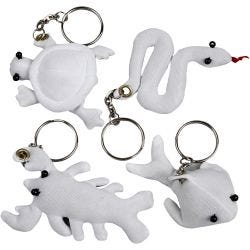 Textilfigurer med nyckelring