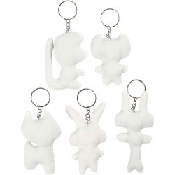 Textilfigurer med nyckelring