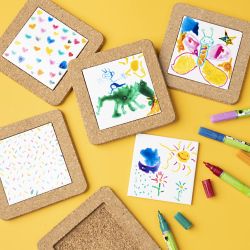 Grytunderlägg med korkramar