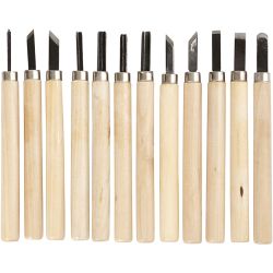 Wood Carving set, 12 st./ 1 förp.