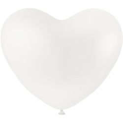 Ballonger, hjärtan, vit, 8st./ 1 förp.