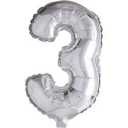 Folieballong, 3, H: 41 cm, silver, 1 st.