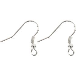 Öronkrokar, L: 18 mm, silver, 10 st./ 1 förp.