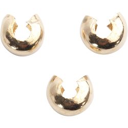 Knuttäckare till elastik, Dia. 5 mm, förgylld, 50 st./ 1 förp.