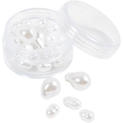 Vaxpärlor, Oval, Dia. 6-14 mm, Hålstl. 1,3-1,5 mm, 30 st./ 1 förp.