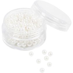 Vaxpärlor, Dia. 4 mm, Hålstl. 1,5 mm, pärlemor, 210 st./ 1 förp.