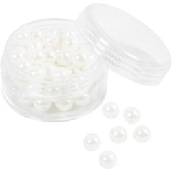 Vaxpärlor, Dia. 6 mm, Hålstl. 1,9 mm, pärlemor, 65 st./ 1 förp.