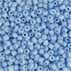 Rocaillepärlor, Dia. 3 mm, stl. 8/0, Hålstl. 0,6-1,0 mm, turkos, 25 g/ 1 förp.