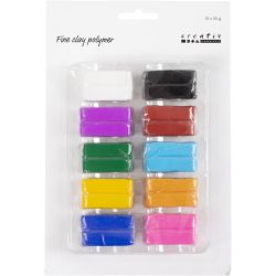 Fine Clay Polymer, colorful, 10x20 g/ 1 förp.