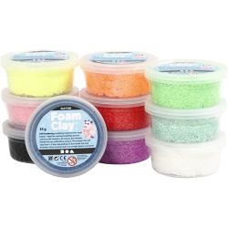 Foam Clay® , glitter, mixade färger, 10x35g/ 1 förp.