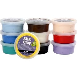 Silk Clay®, Basic 1, mixade färger, 10x40g/ 1 förp.