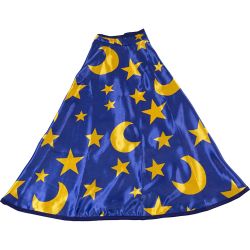 Mantel, Trollkarl, L: 49 cm, stl. 5-6 &aring;r, svart, guld, 1 st.