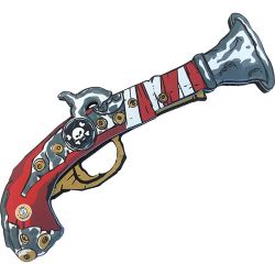 Piratpistol, H: 1,3 cm, L: 28,6 cm, B: 13 cm, 1 st.