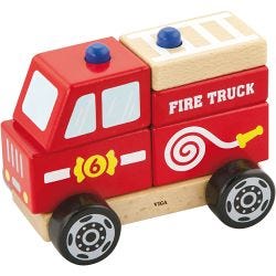 VIGA Stapel Brandbil i trä