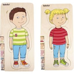 Lager på lager-träpussel om kroppen, stl. 29x14x19 cm, 2 st./ 1 set
