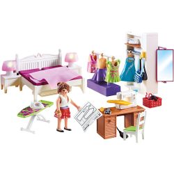 Playmobil sovrum med syhörna