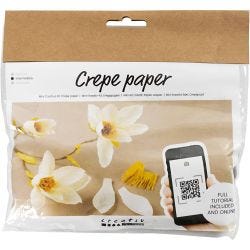 Mini DIY Kit Kräppapper, Magnoliakvist, Stretchbarhet: 180%, 1 förp.