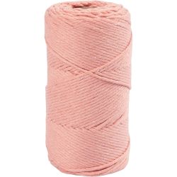 Makramégarn, L: 198 M, Dia. 2 mm, rosa, 330 g/ 1 rl.