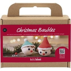 Mini DIY Kit Julgranskulor, Röda och gröna nissar, 1 förp.