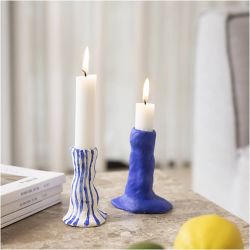 Mini DIY Kit Modellera, Ljusstake, ultra marine, 1 f&ouml;rp.