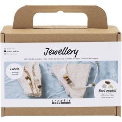 Mini DIY Kit Smycken, Halsband och örhängen med kristaller, 1 förp.