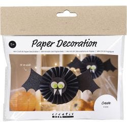 Mini DIY Kit Pappersdekoration, Fladdermöss, svart, vit, 1 förp.