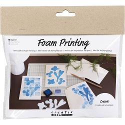 Mini DIY Kit Stämpeltryck, Kort med motiv, vit, off white, 1 förp.