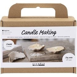 Mini DIY Kit Ljustillverkning, Sojaljus i ostronskal, off white, 1 förp.