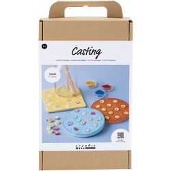 DIY Kit Gjutning, Plattor, blå, röd, gul, 1 förp.